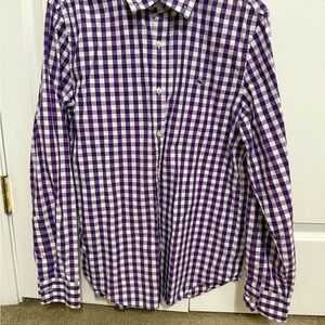 Vineyard Vines Purple and White Casual Button Down Shirt